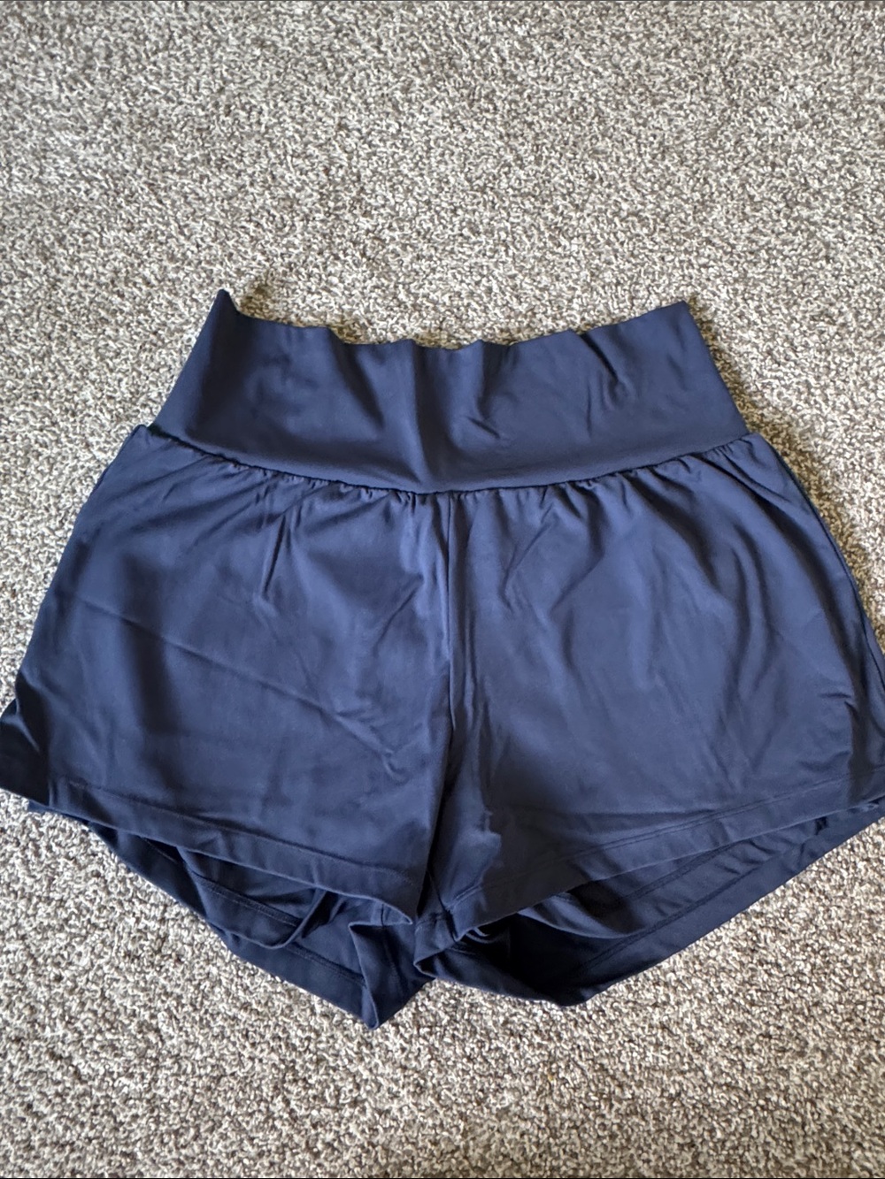 HALARA High-Waist Athletic Shorts - Navy Blue